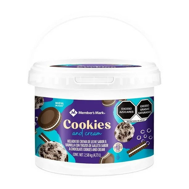 Helado de Crema Member's Mark Cookies & Cream 4.73L