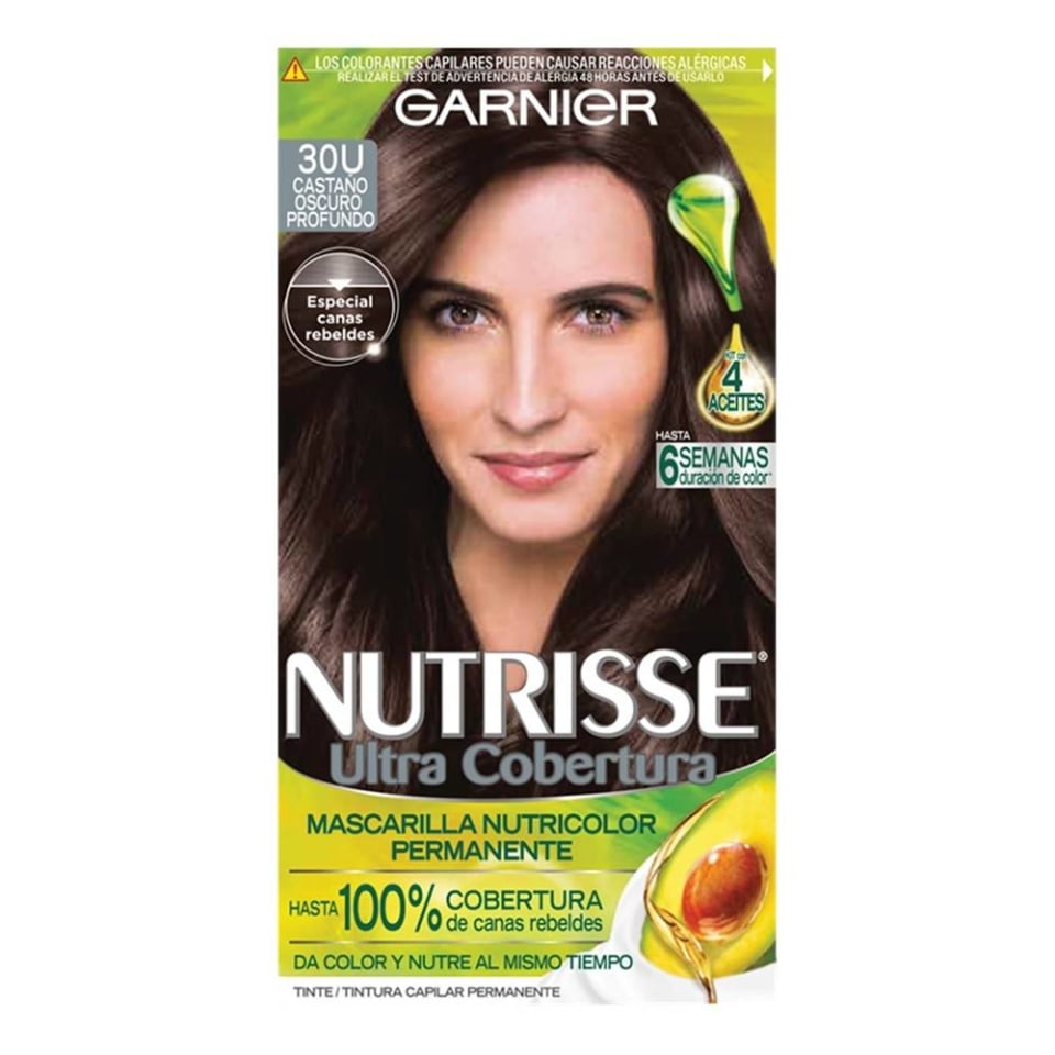 Caja Tinte Nutrisse Ultra Cobrizo Castaño Oscuro Profundo 3.0/12P