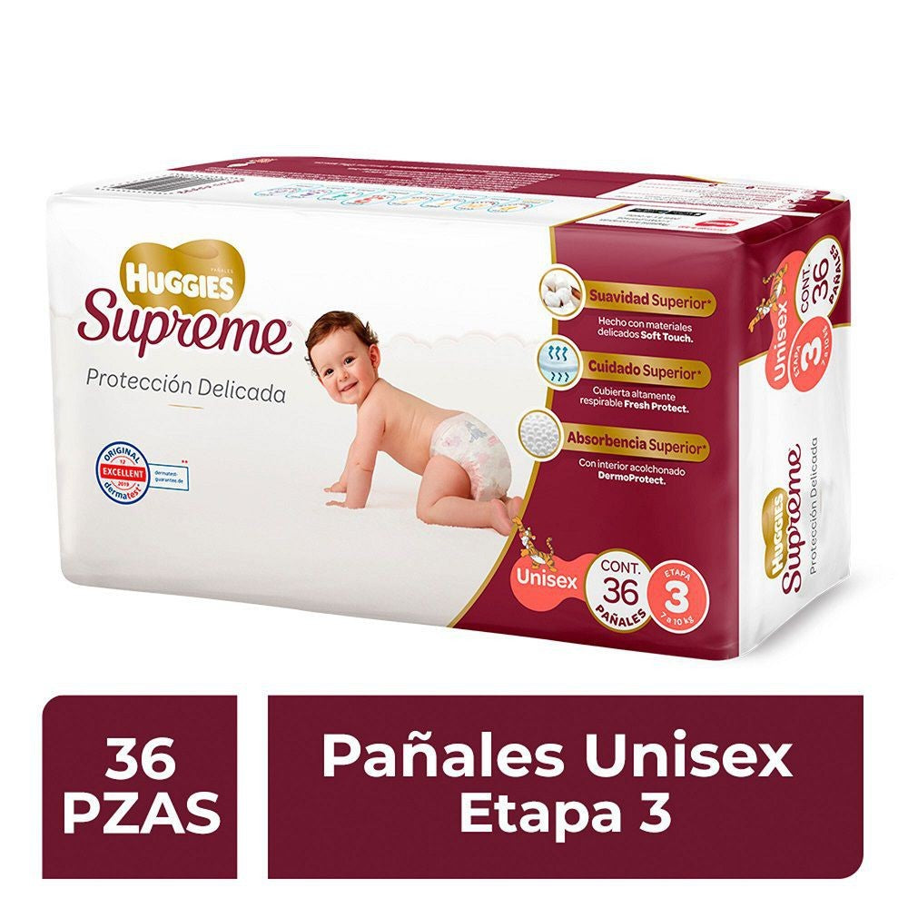 Caja pañales Huggies supreme 3 Etapa Unisex 5C/36P
