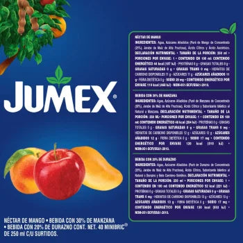 Néctar Jumex Sabores Surtidos 40 piezas de 250 ml- .