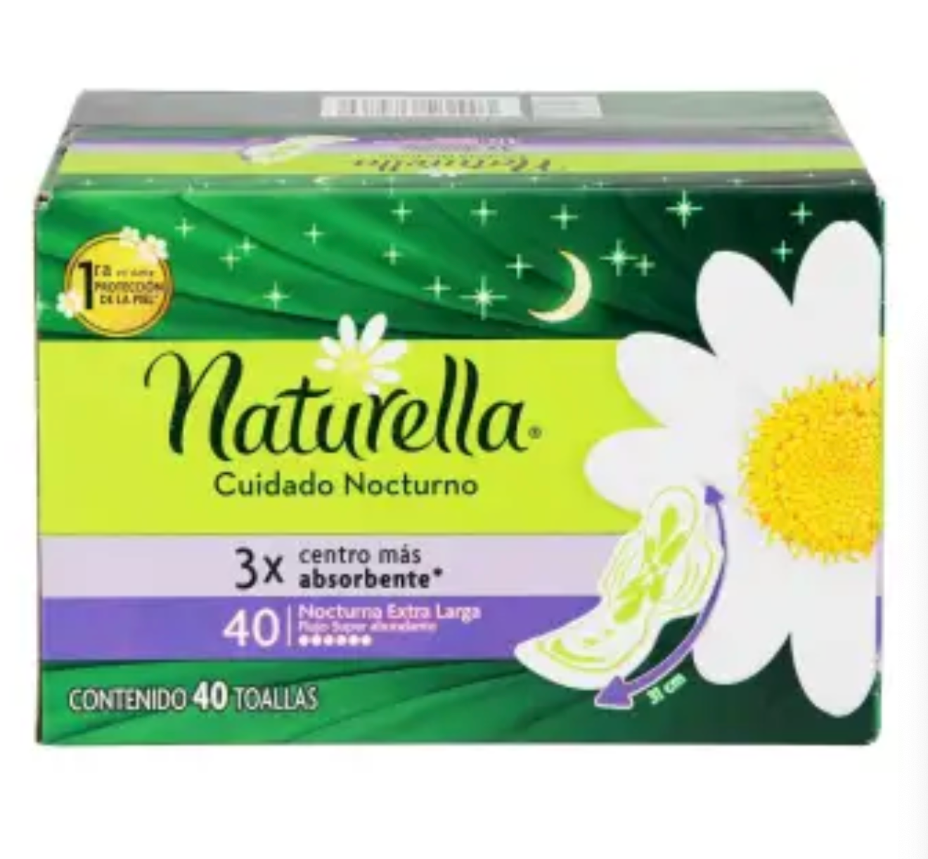 Toallas Sanitarias Naturella Nocturna Extra Larga 40 Pzas - .