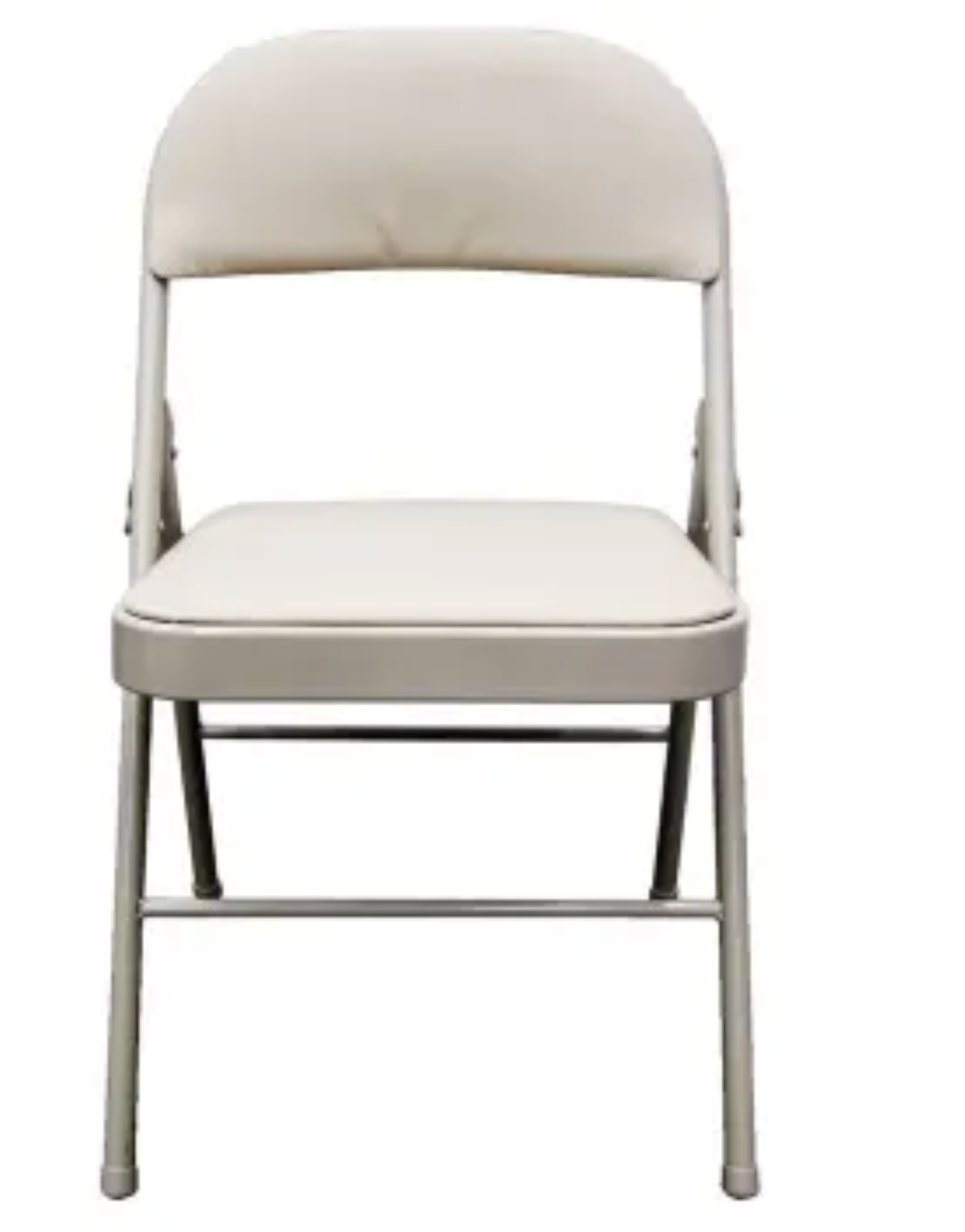 Silla Plegable Importada Metálica con Vinil Beige - .