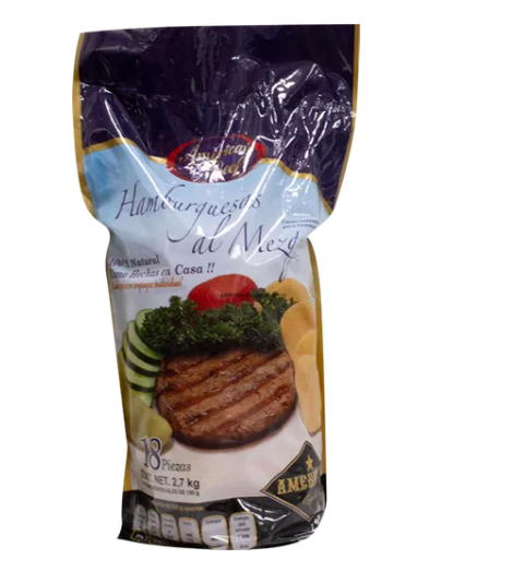 Hamburguesa American Beef Mezquite 2.7K - .