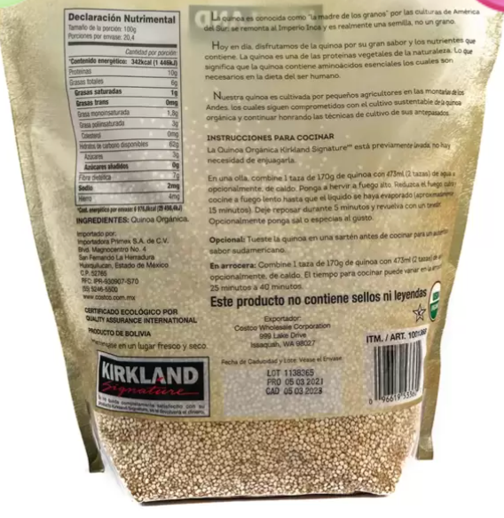 Kirkland Signature Quinoa Orgánica 2.04 kg - .