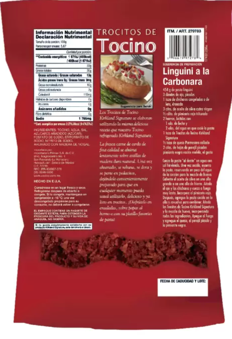 Kirkland Signature Trocitos de Tocino 567 grs - .