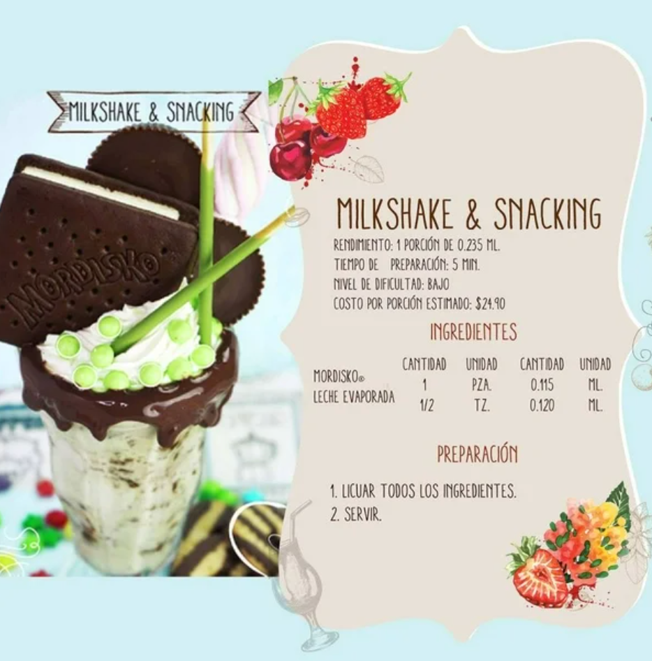 Sandwich Helado Holanda Mordisko Vainilla 12 pzas de 105 ml - .