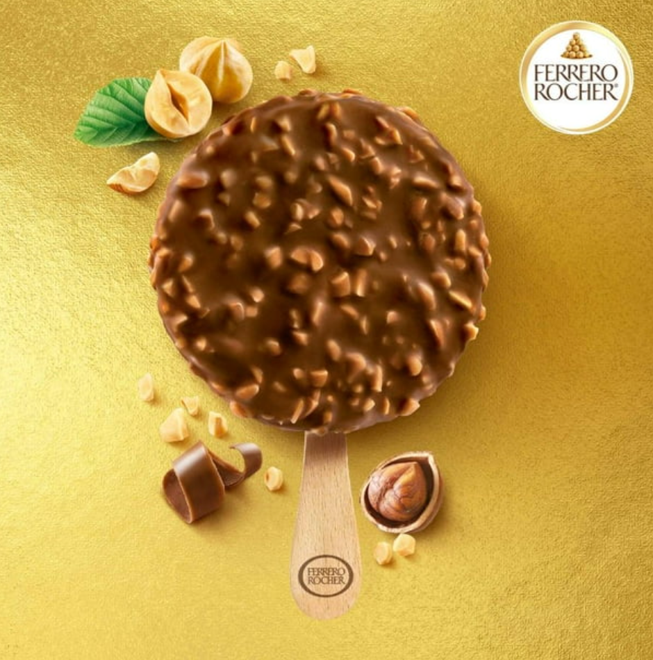 Paleta de Helado Ferrero Rocher 8 pzas de 50 g - .
