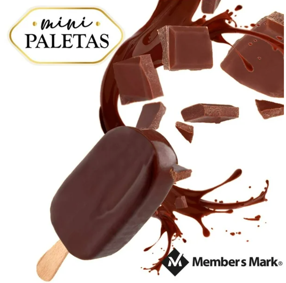 Paleta Member's Mark Mini Sabor Vainilla con Cubierta de Chocolate 12 piezas - .