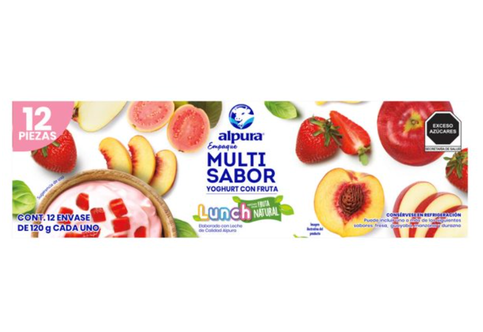 Yoghurt con Fruta Alpura Multisabor 12 pzas de 120 g c/u - .