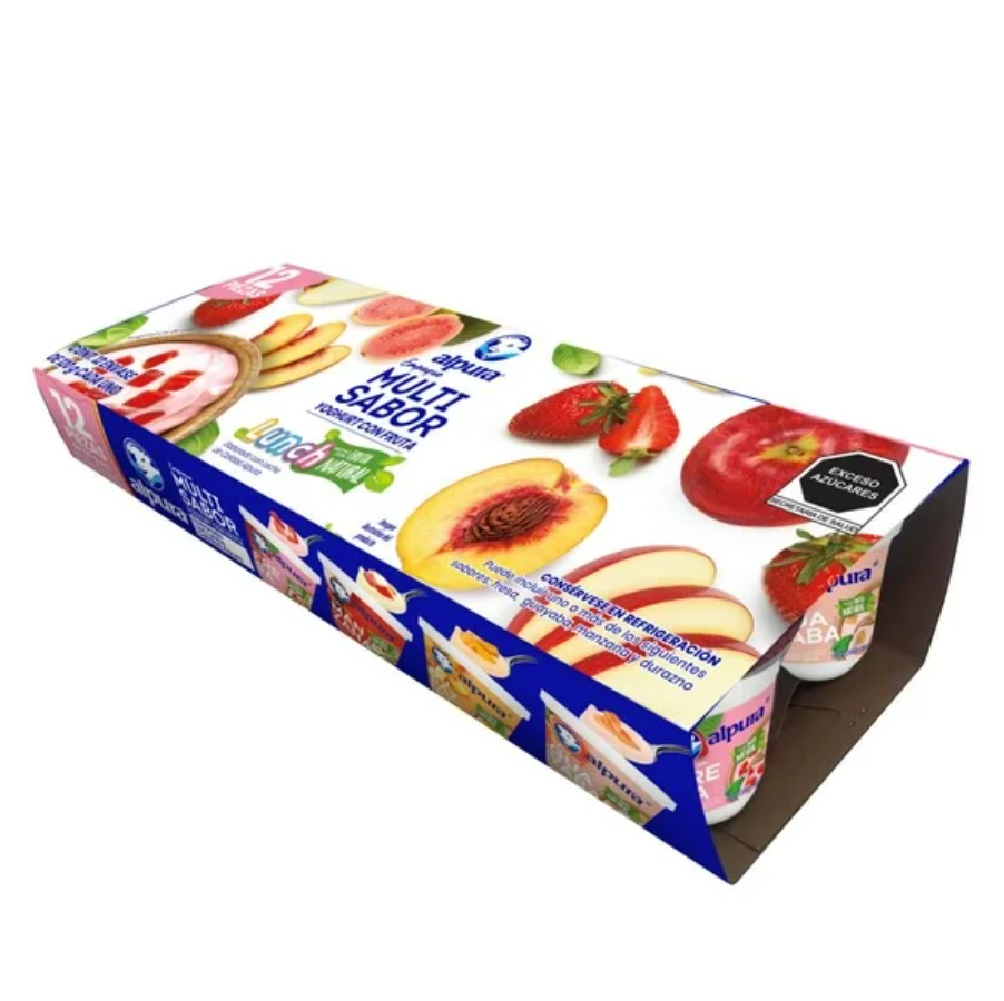 Yoghurt con Fruta Alpura Multisabor 12 pzas de 120 g c/u - .