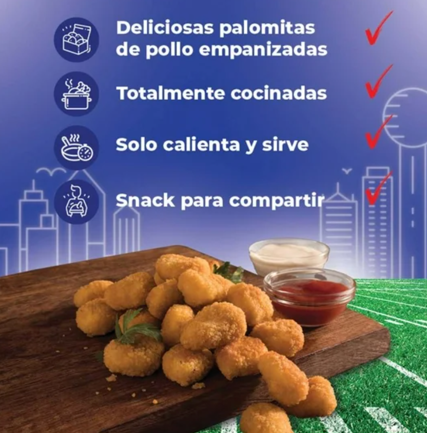 Popcorn de Pechuga de Pollo Pilgrim's 1.4 Kg - .