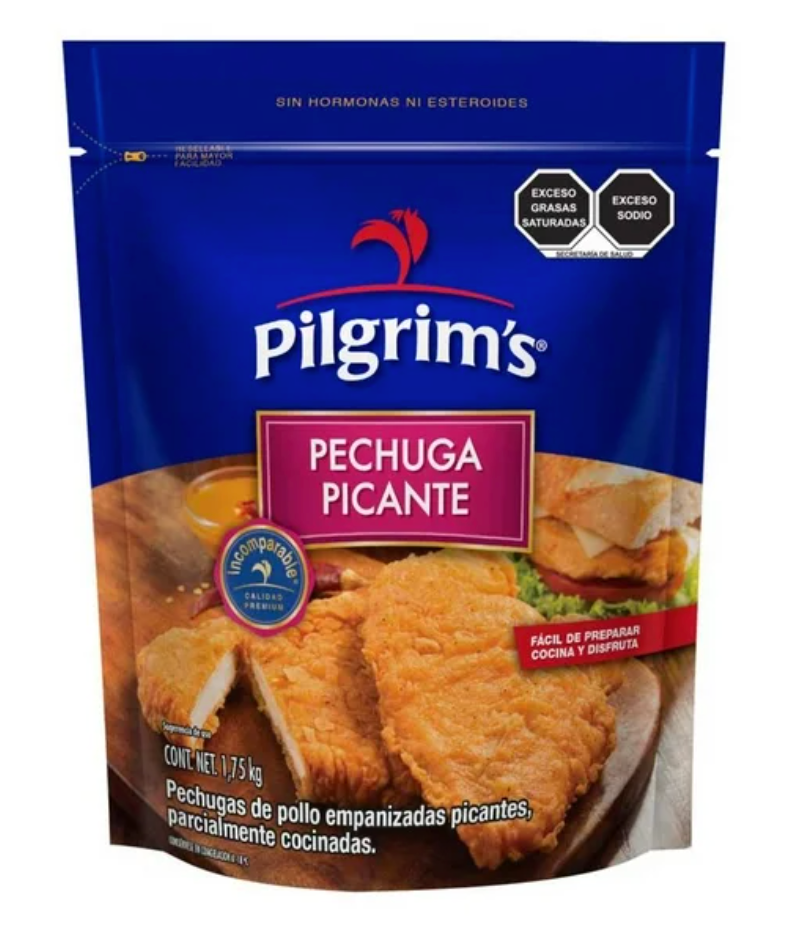 Pechuga Empanizada Picante Pilgrim's 1.75 Kg - .