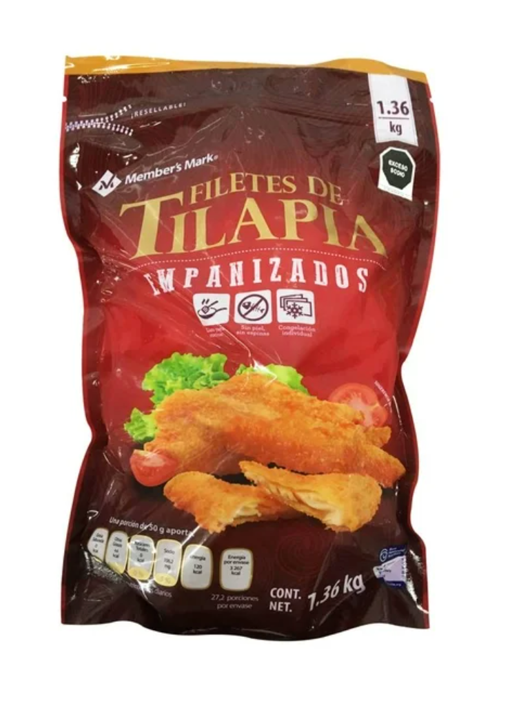 Filete de Tilapia Member's Mark Empanizado 1.36 Kg - .
