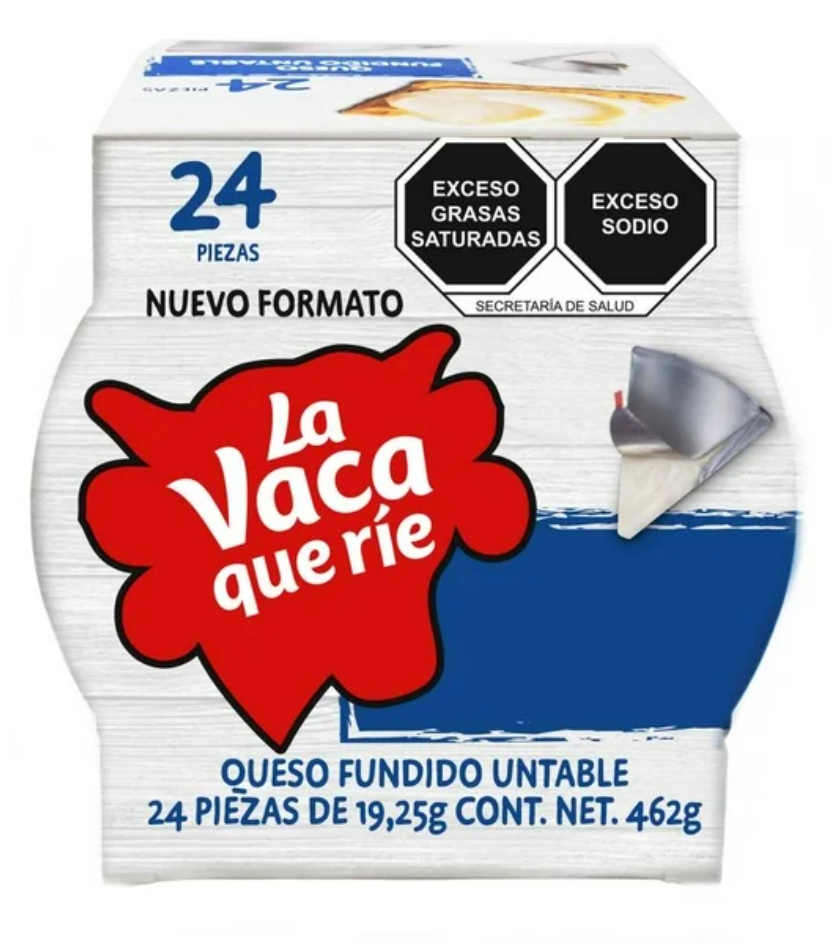 Queso Fundido La Vaca que Ríe 24 pzas de 19.25 g - .