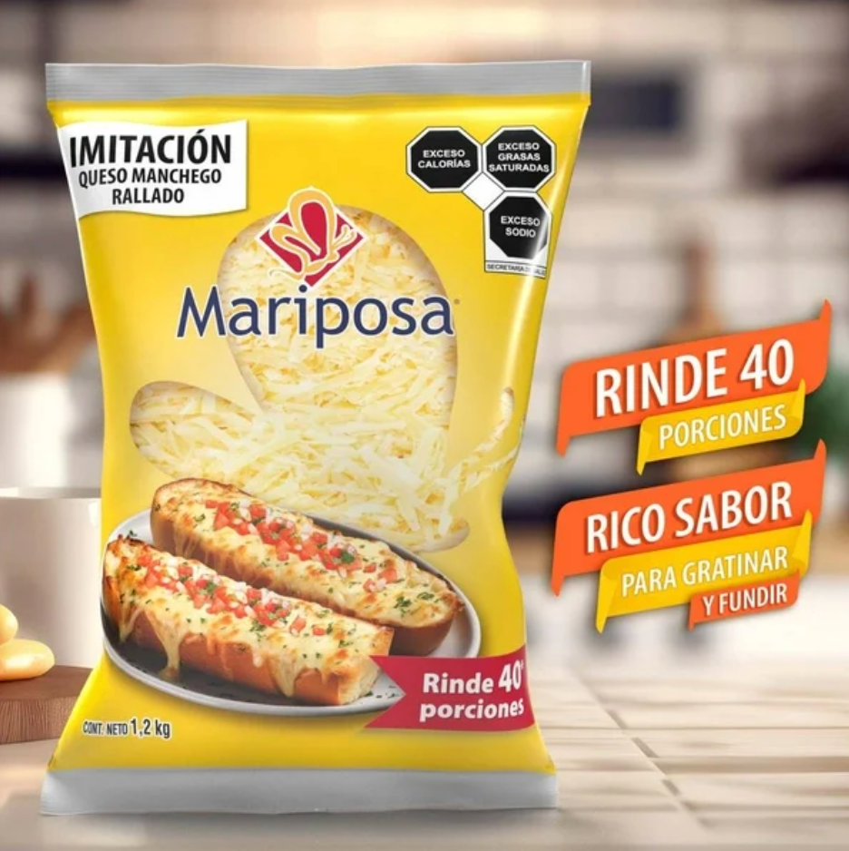 Imitación de Queso Manchego Mariposa Rallado 1.2 kg - .
