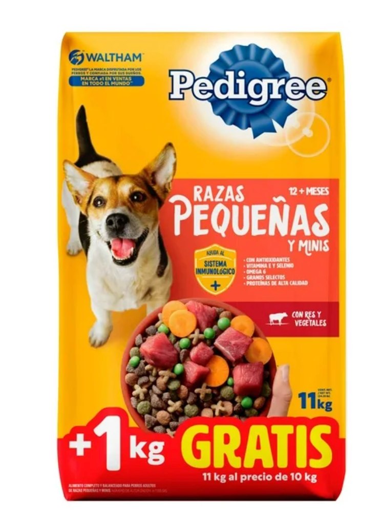 Alimento Seco para Perro Pedigree Razas Pequeñas 11 kg - .