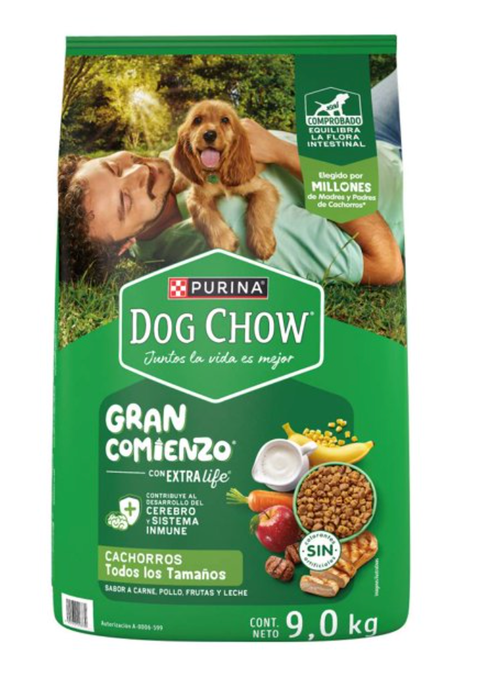 Alimento Seco para Cachorro Purina Dog Chow Todos los Tamaños Con Extralife 9 kg - .