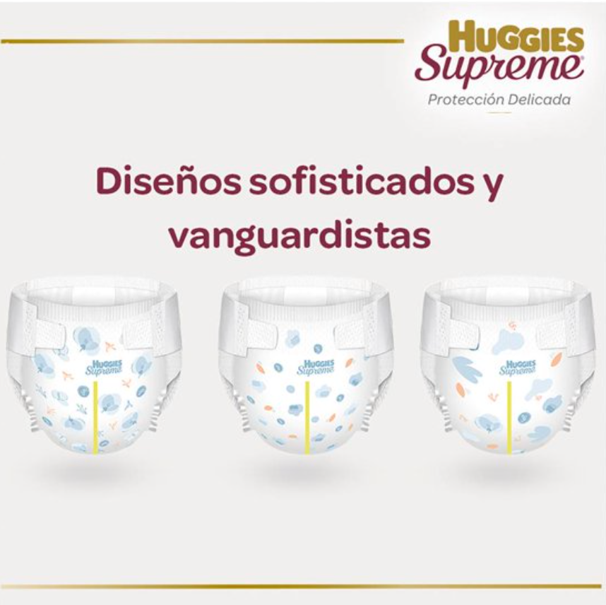 Pañales Huggies Supreme SUPREME Protección Delicada Etapa 5 90 pzas - .