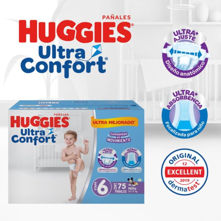 Pañales Huggies Ultra Confort Etapa 6 Niño 75 pzas - .