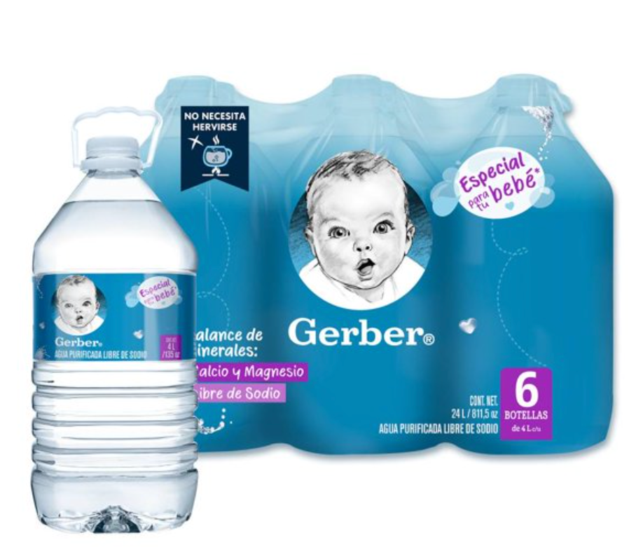 Agua Purificada Gerber 6 Botellas de 4 L c/u - .