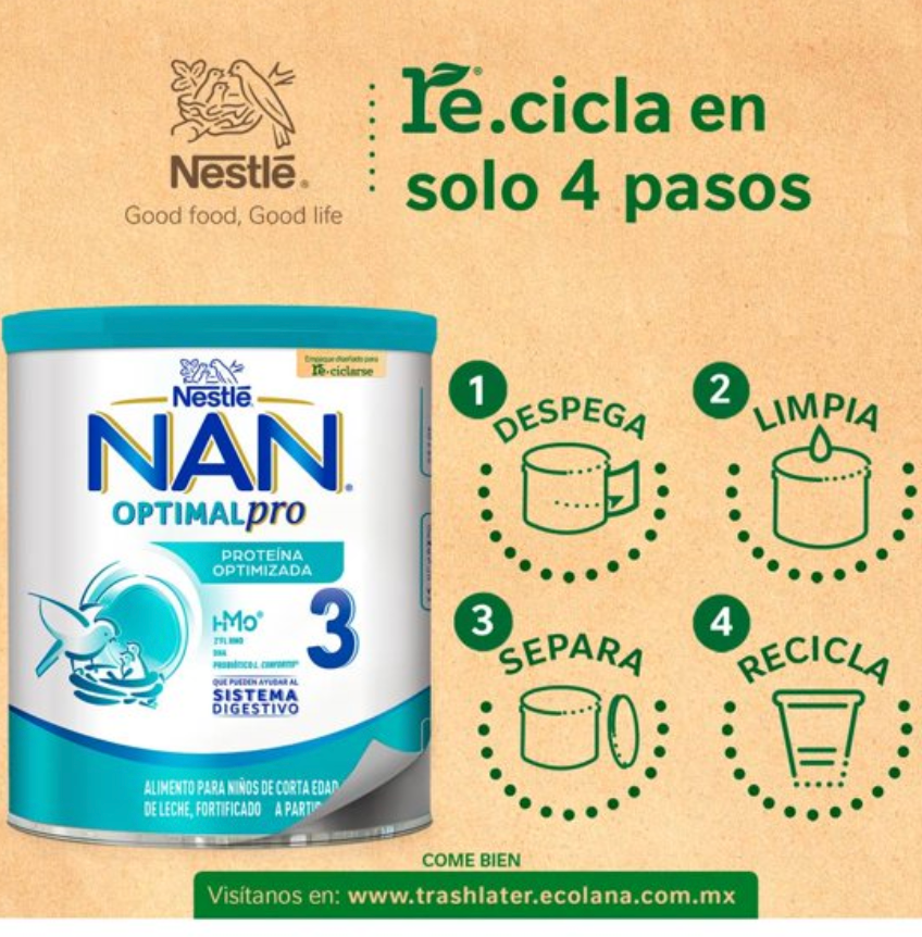 Alimento para Niños NAN NESTLÉ 3 con 2 Latas de 1.6 kg + 1 de 400 g - .