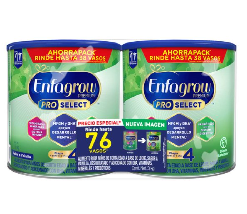 Alimento Para Niños Enfagrow Promental Etapa 4 con 2 Latas de 1.5 kg c/u - .