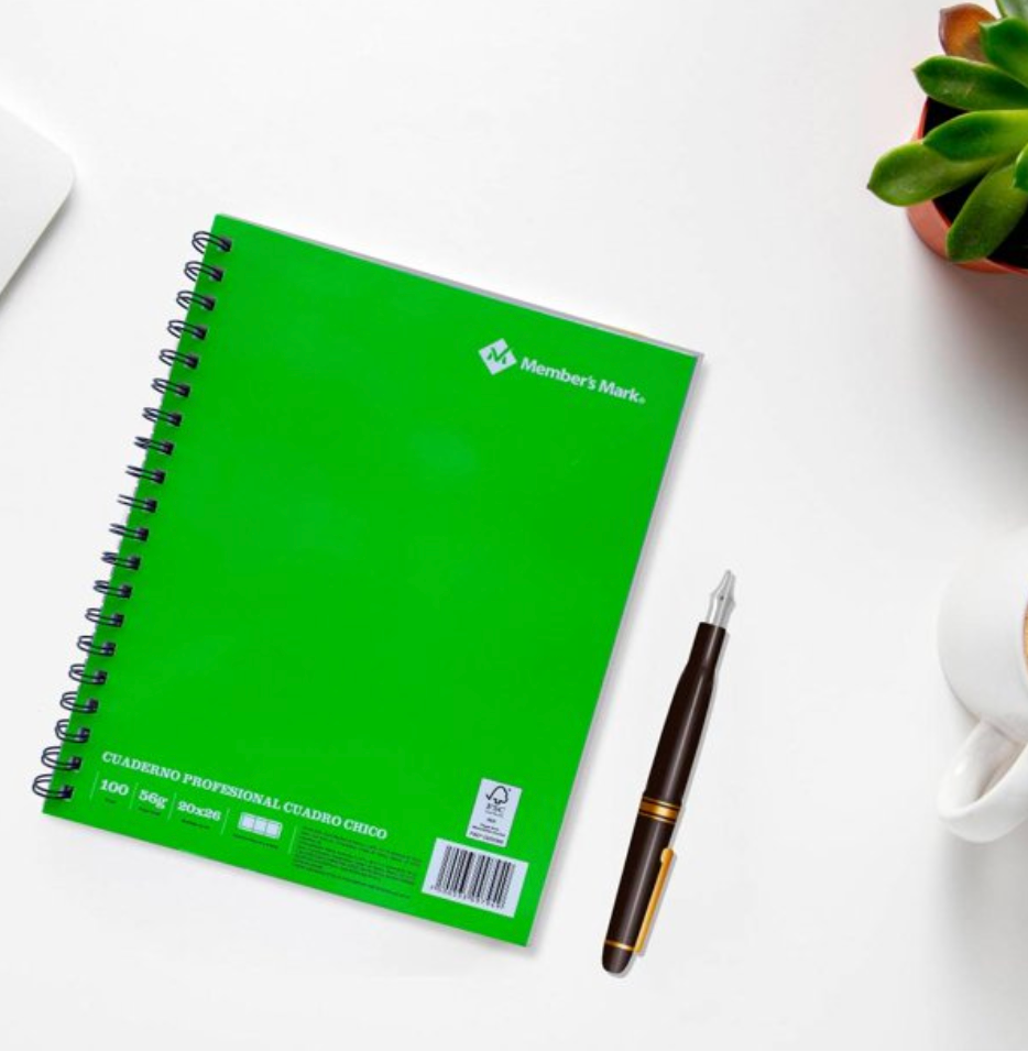 Set de Cuadernos Member's Mark Cuadro Chico 5 pzas con 100 Hojas c/u - .