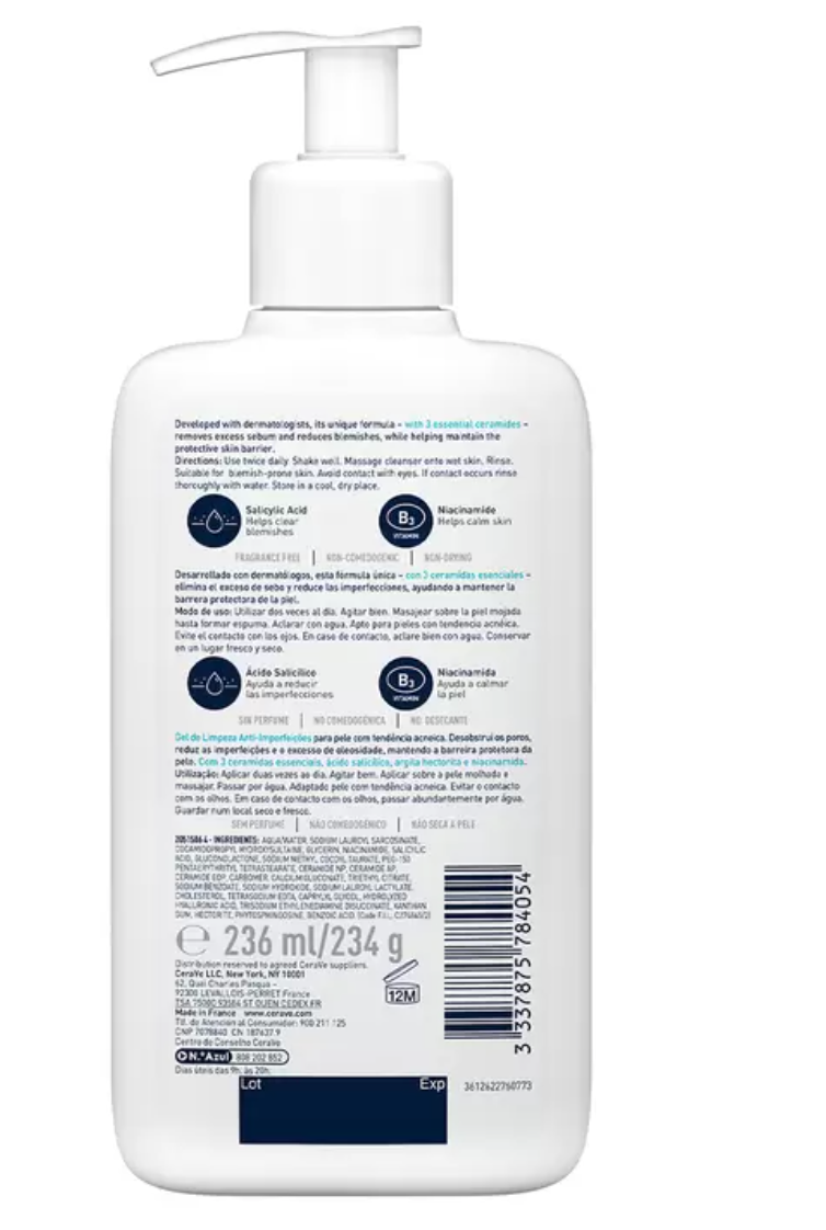 CeraVe Limpiador Control Imperfecciones 236 ml - KOZ