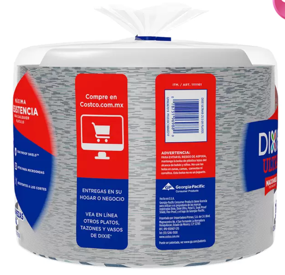 Dixie Ultra Platos de Papel 186 pzas de 25.5 cm - .