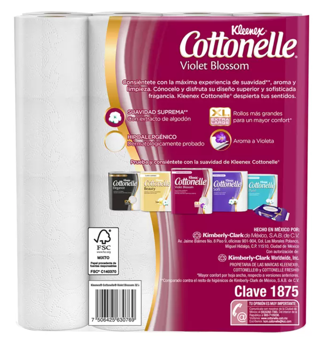 Kleenex Cottonelle Violet Blossom Papel Higiénico 32 piezas - KOZ