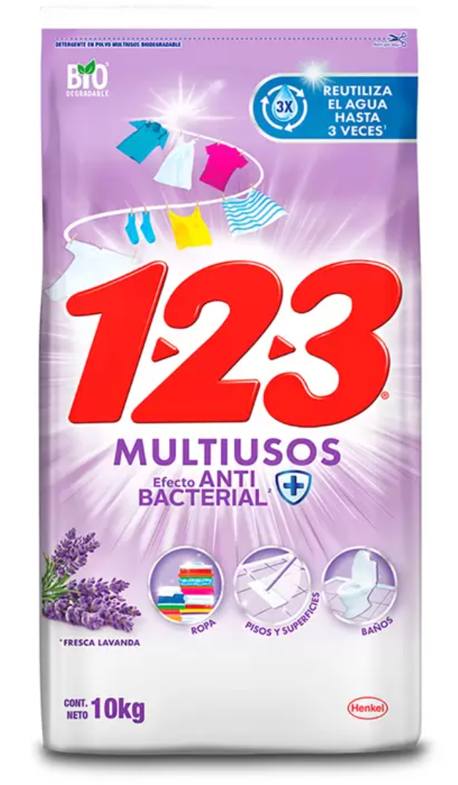 123 Jabón Multiusos Aroma Lavanda 10 kgs - .