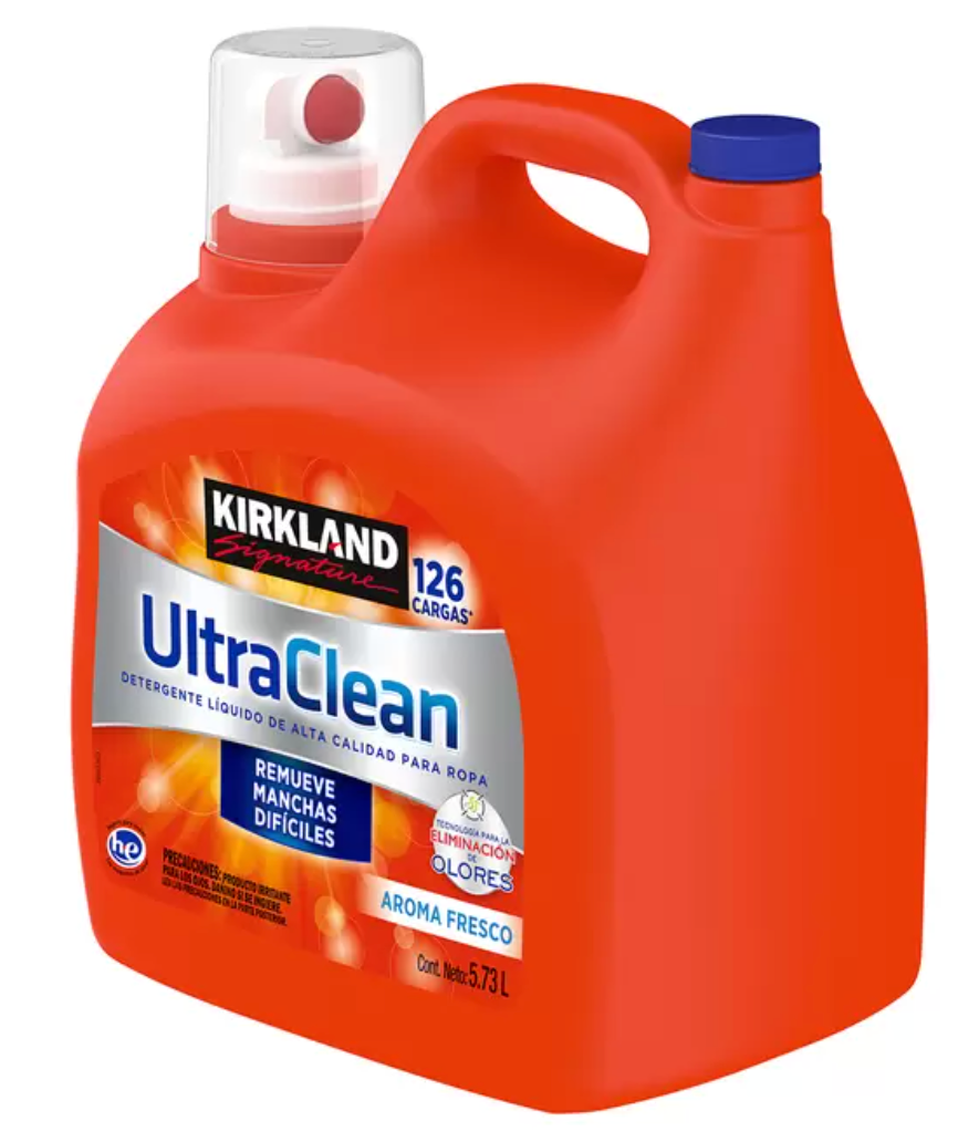 Kirkland Signature Ultra Clean Detergente Líquido Premium con Aroma Refrescante 5.73 L - .