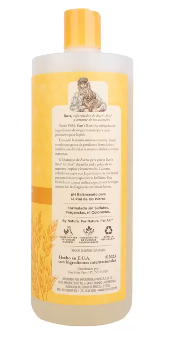 Burt's Bees Shampoo de Avena para Perro 946 ml - .