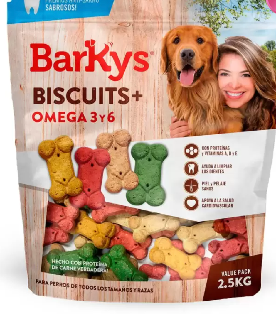 Barkys Biscuits con Omega 3 y 6 de 2.5 Kg - KOZ