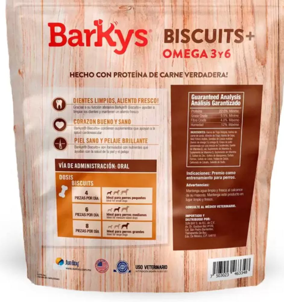 Barkys Biscuits con Omega 3 y 6 de 2.5 Kg - KOZ
