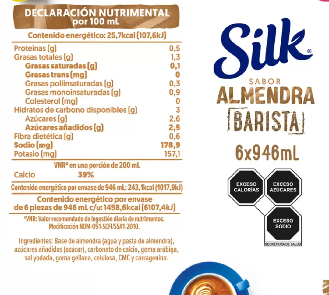 Silk Barista Bebida de Almendra 6 piezas de 946 ml - KOZ