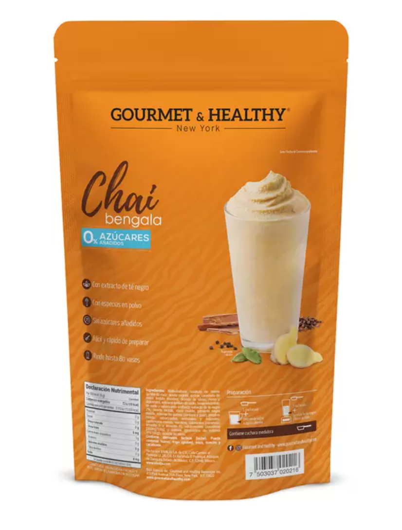Gourmet & Healthy Té Chai Bengala 0 Azúcar 800 grs - .