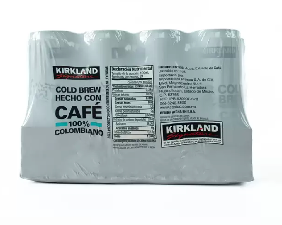 Kirkland Signature Cold Brew 100% Café Colombiano 12 Latas de 325 ml - .