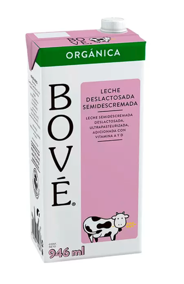 Bové Leche Deslactosada Orgánica 6 pzas de 946 ml - .