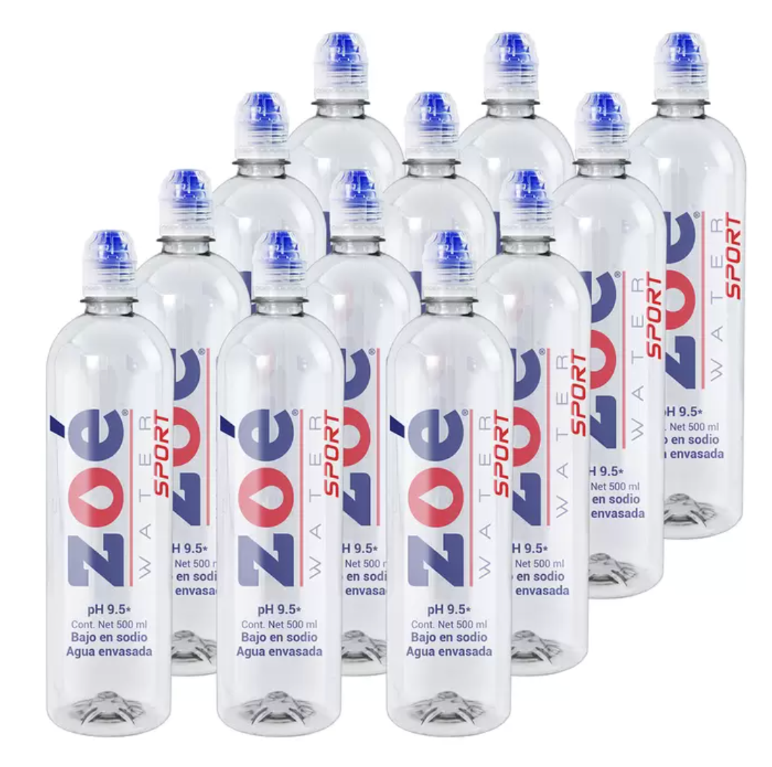 Zoé Water Sport Agua Alcalina 12 piezas de 500 ml - KOZ
