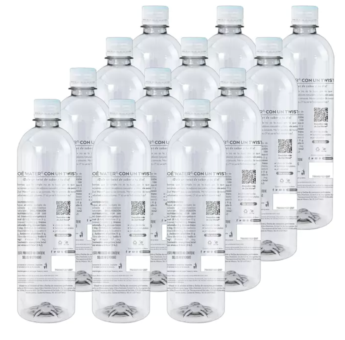 Zoé Water Twist Agua Alcalina Sabor Sandía y Hierbabuena 12 piezas de 500 ml - KOZ