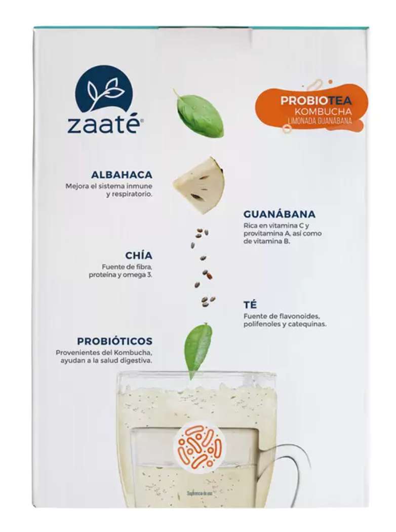 Zaaté Té Verde kombucha Limonada Guanábana Chía 1 kg - .