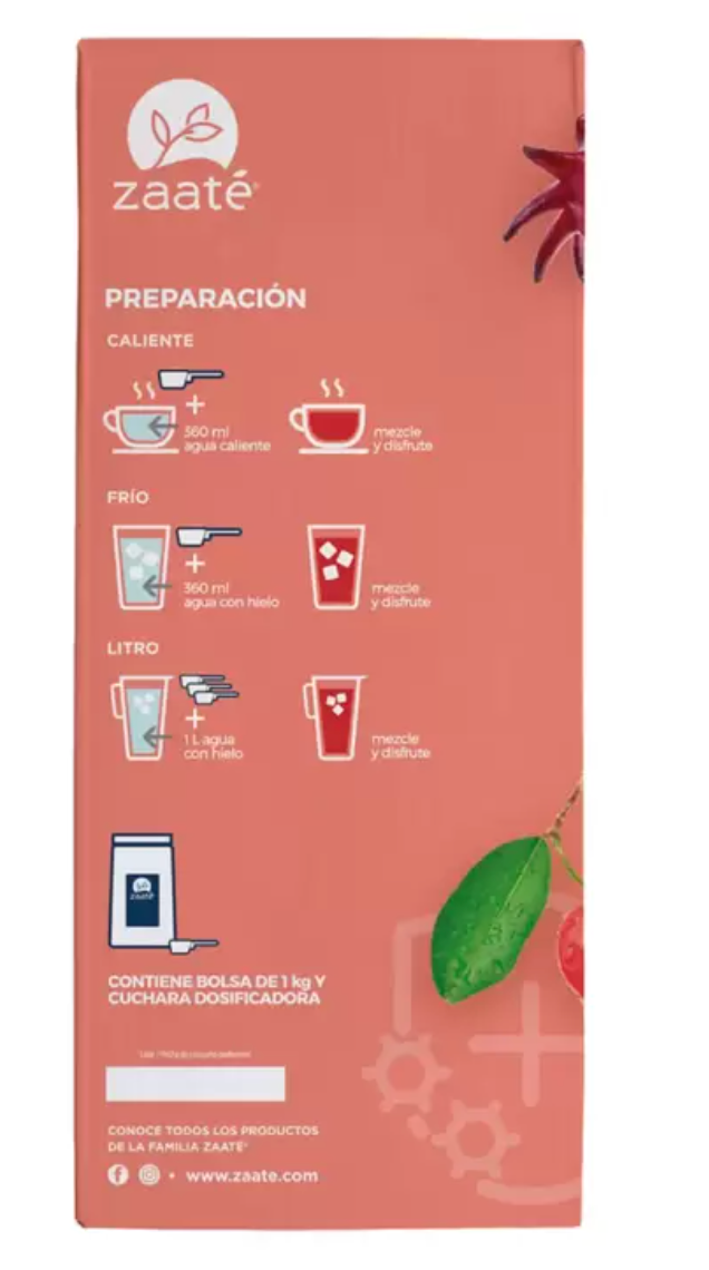 Zaaté Inmuno Tea Té Negro Guayaba Jamaica con Vitamina C y Acerola 1 kg - .
