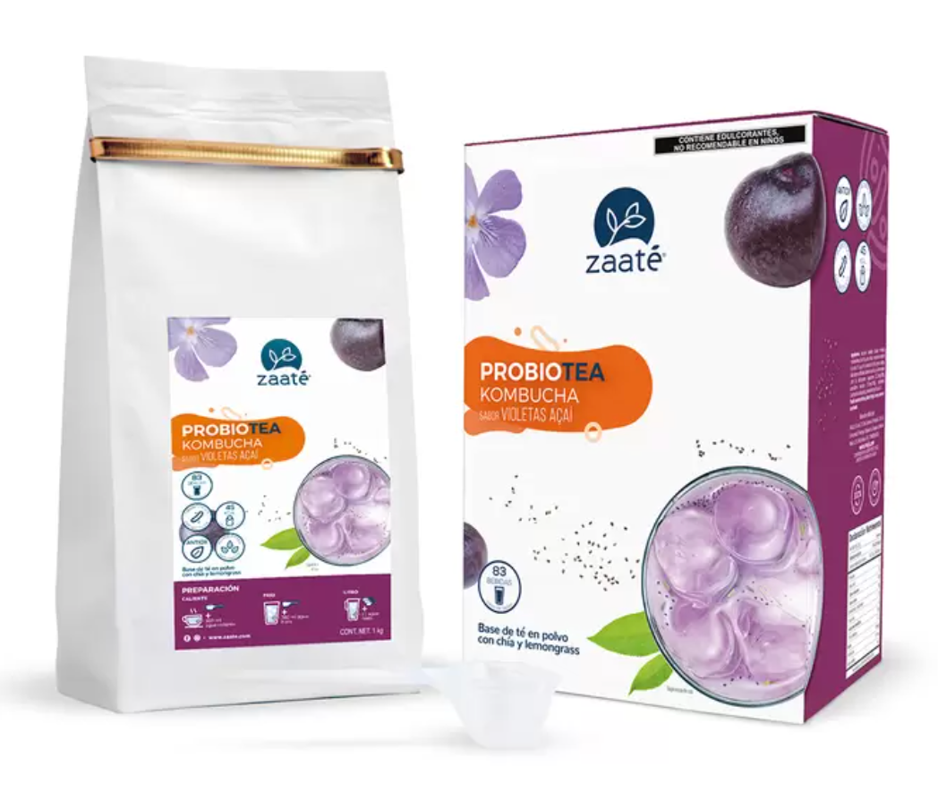 Zaaté Té Verde Kombucha Sabor Violetas Açai y Chía 1 kg - .