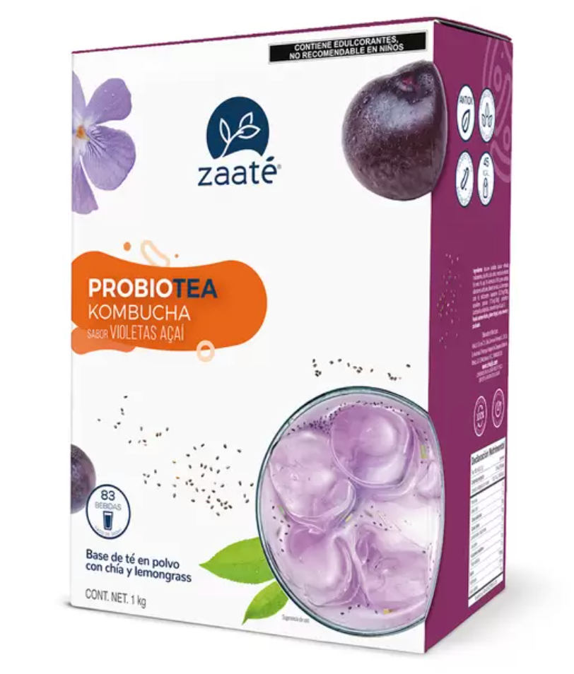 Zaaté Té Verde Kombucha Sabor Violetas Açai y Chía 1 kg - .
