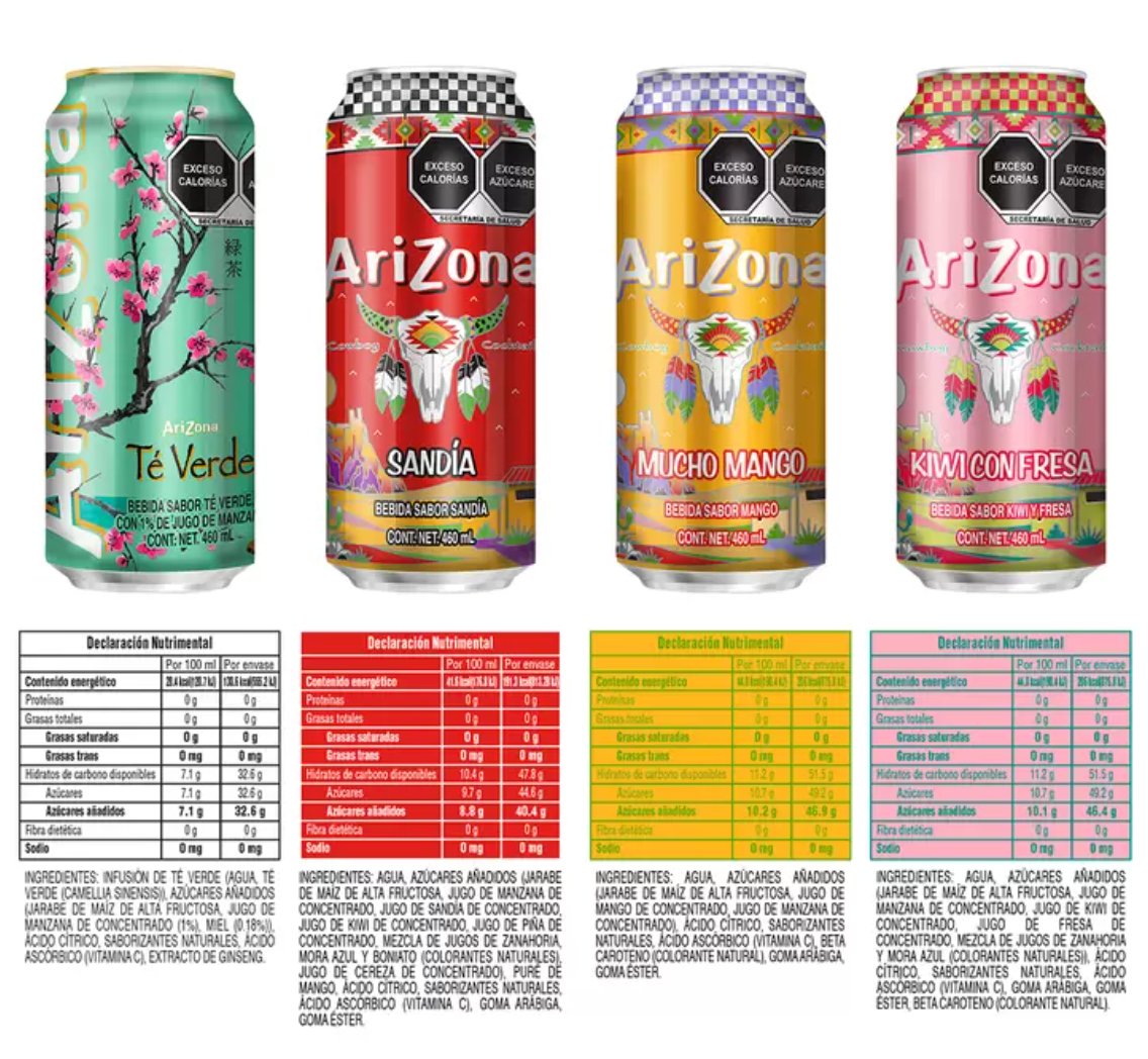 Arizona Té Sabores Surtidos 24 latas de 460 ml - .