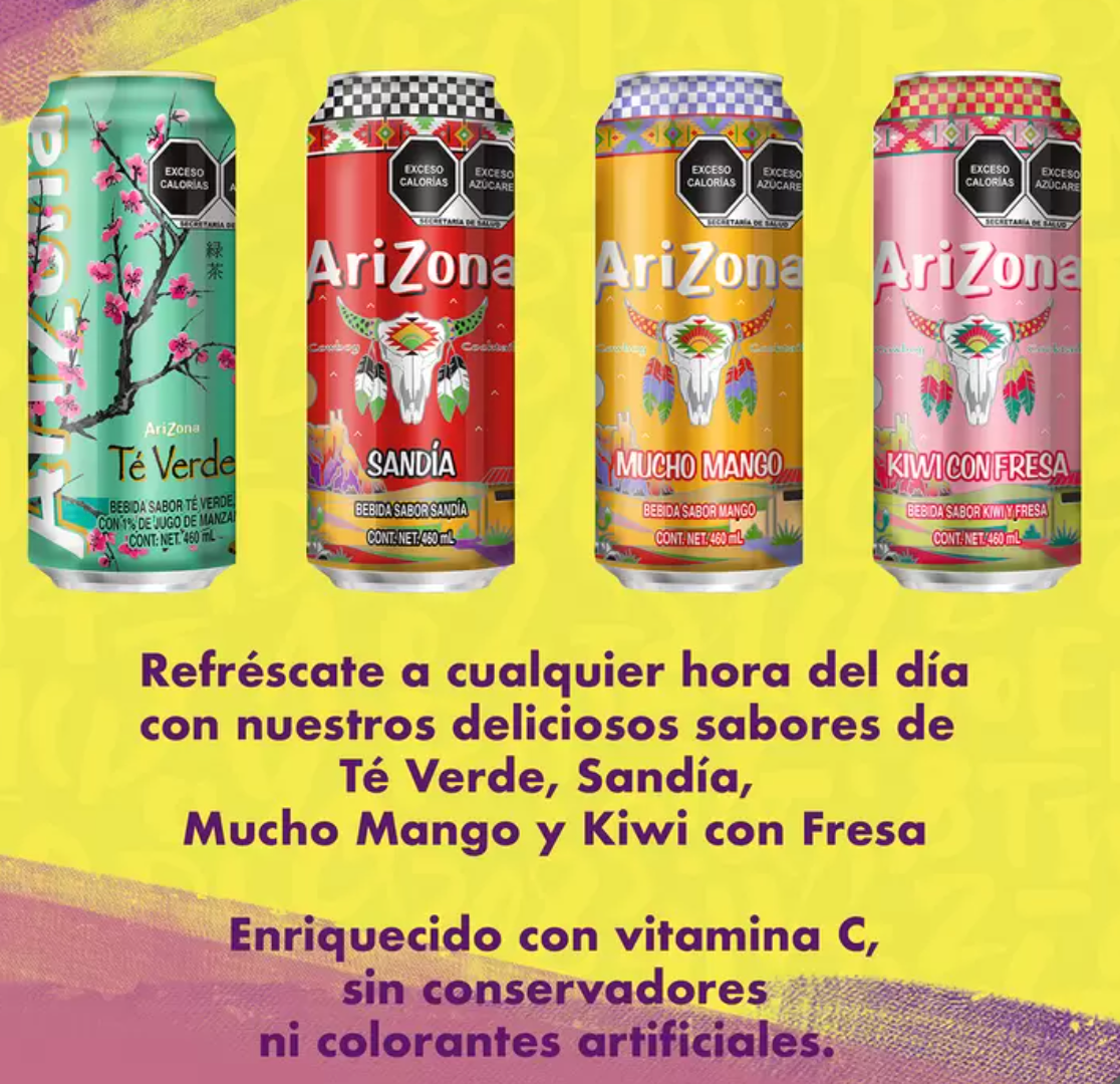 Arizona Té Sabores Surtidos 24 latas de 460 ml - .