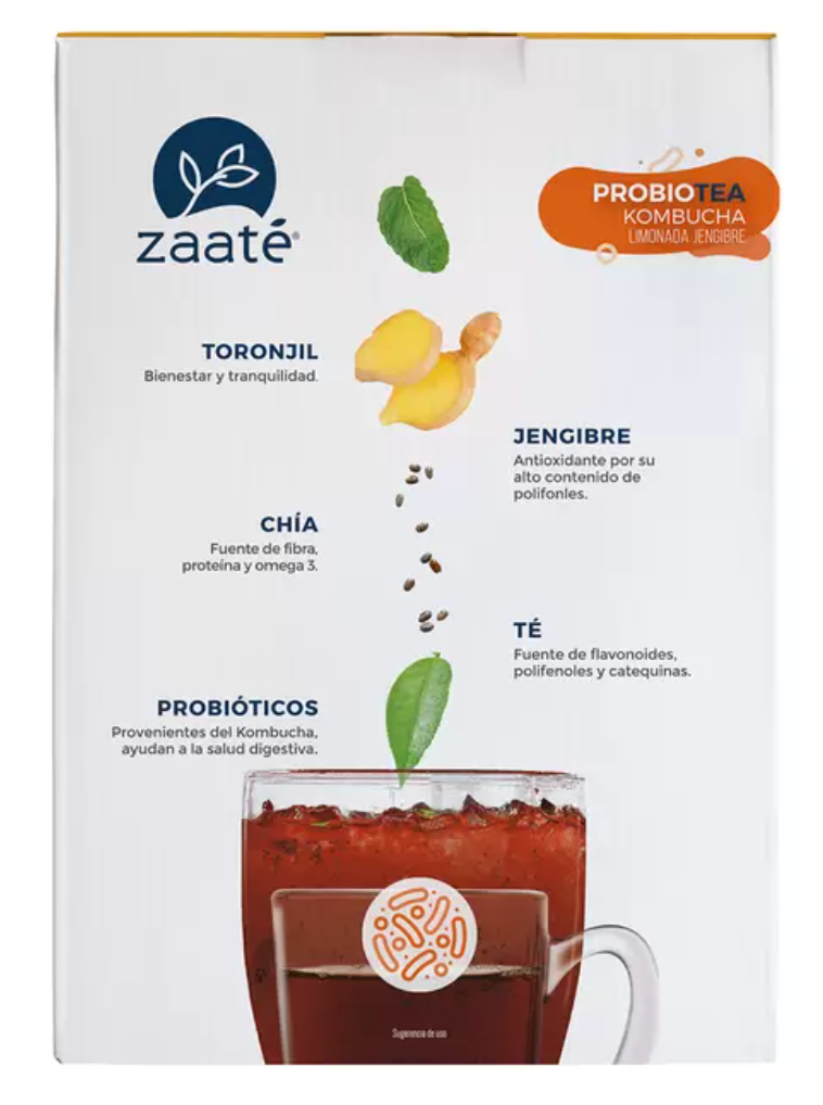 Zaaté Kombucha Té Verde Tisana Limonada Jengibre Chía 1 kg - .