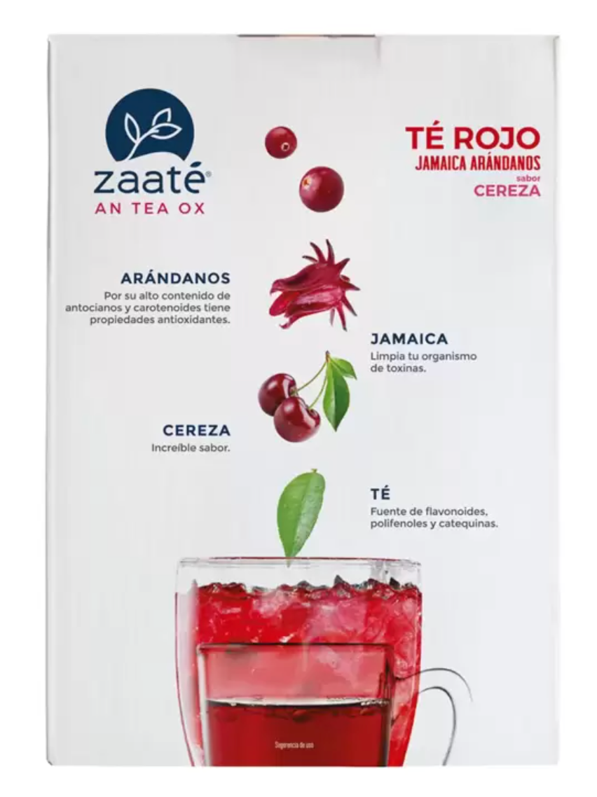 Zaaté Té Rojo Tisana Jamaica Arándano Sabor Cereza 1 kg - .