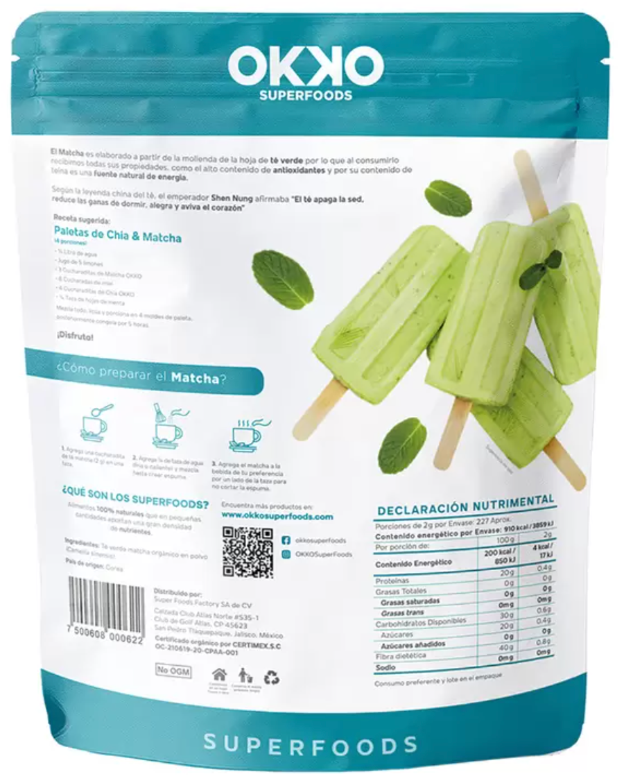 Okko Matcha Té Verde 454 grs - .